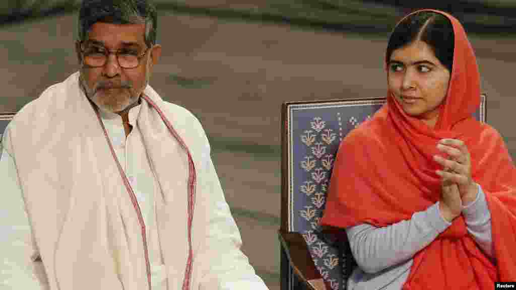 Malala Yousafzaida da Kailash Satyarthi sun karbi lambar yabo ta Nobel.