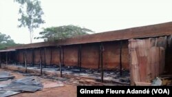 Le musée d'Histoire d'Abomey, après un incendie, au Bénin, le 29 août 2017. (VOA/Ginettte Fleure Adandé)