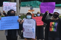 Para aktivis perempuan melakukan aksi unjuk rasa pada Hari Perempuan Internasional di Jakarta, 8 Maret 2021 lalu.