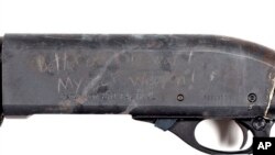 La imagen del arma que usó Alexis en donde tiene inscrito "Mi arma ELF", un término naval que significa de bajas ondas electromagnéticas.