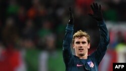 Antoine Griezmann lors du match Atletico Madrid Lokomotiv Moscou, Russie, le 15 mars 2018