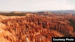 Pemandangan di pagi hari saat matahari terbit di Bryce Canyon. (dok. pribadi)