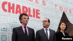 法國總統奧朗德在巴黎的阿拉伯世界協會發表演說