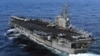 Aboard US Carrier, Cambodian Brass Survey South China Sea