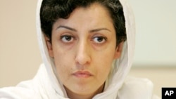 FILE - Iranian human rights activist Narges Mohammadi, June 9, 2008.