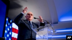 FILE - Rudy Giuliani, an attorney for President Donald Trump, speaks at the Grand Hyatt hotel, May 5, 2018, in Washington. Giuliani recently joined Trump's legal team.