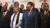 Sudanese president Omar al-Bashir, 2nd from right, stands with other African leaders during a photo op at the AU summit in Johannesburg, June 14, 2015.
