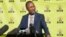 Deputy spokesperson for Zimbabwe's main opposition party Citizens Coalition for Change (CCC) Ostallos Siziba speaks at a press conference in harare on August 29, 2023.