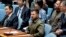 Президент України Володимир Зеленський під час засідання Ради Безпеки ООН, 20 вересня 2023. AP Photo/Craig Ruttle
