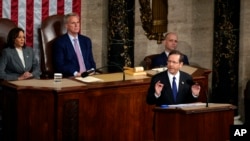 سخنرانی اسحاق هرتزوگ رئیس‌جمهور اسرائیل در کنگره آمریکا