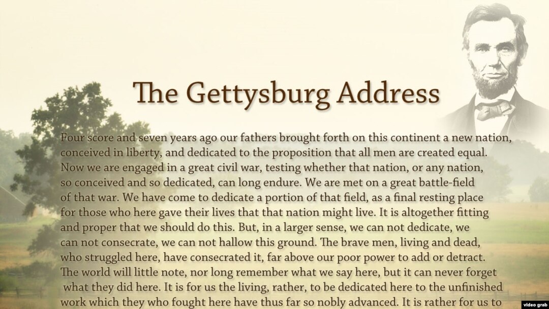 Bài diễn văn Gettysburg nổi tiếng.