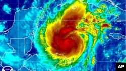 NOAA satellite image of hurricane Rina, October 25, 2011