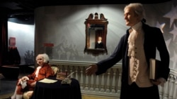 Voštane figure predsjednika Johna Adamsa i Thomasa Jeffersona u muzeju voštanih figura Madame Tussauds u Washingtonu.