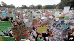 Thousands of protesters, many of them school students, gather in Sydney, Sept. 20, 2019, calling for action against climate change.