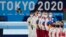 Церемонія нагородження із спортивної гімнастики на олімпійських іграх у Токіо 2020, 27 липня, 2021 року. 