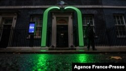 Arco Verde em Downing Street, Londres, em preparação à COP26