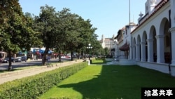 A view of Bathhouse Row (Photo by Brandonrush)