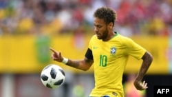 Neymar lors de l'amical à Vienne, le 10 juin 2018.