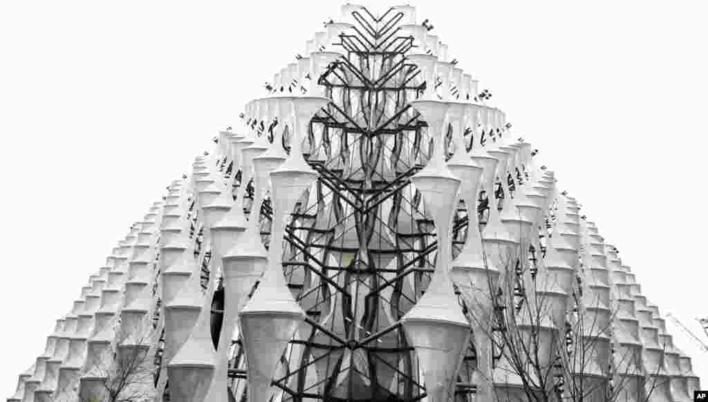 A general view of the exterior of the new United States embassy building near the River Thames in London.