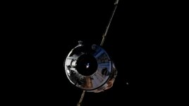 In this photo taken by Russian cosmonaut Oleg Novitsky and provided by Roscosmos Space Agency Press Service, the Nauka module is seen prior to docking with the International Space Station on Thursday, July 29, 2021.