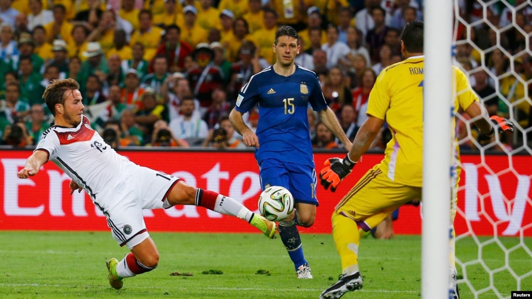 Cầu thủ thay thế Mario Goetze ghi bàn ở phút thứ 113, mang về chiến thắng cho đội tuyển Đức
