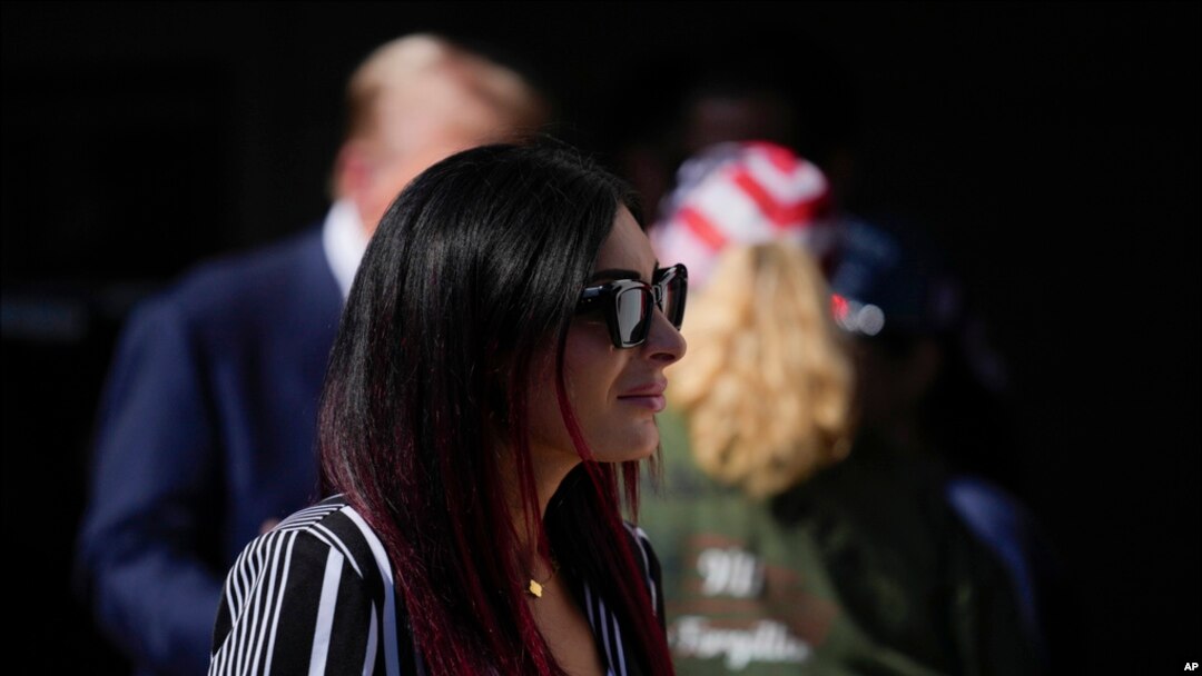 Laura Loomer is present as Republican presidential nominee and former U.S. President Donald Trump visits the Shanksville Volunteer Fire Company in Shanksville, Pennsylvania, Sept. 11, 2024.