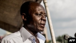 Jean-Marie Michel Mokoko, candidat présidentiel indépendant, lors d’un rassemblement de clôture de campagne à Brazzaville, le 18 mars 2016.