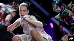 FILE - Katy Perry performs at the Rock in Rio music festival in Rio de Janeiro, Brazil, Sept. 28, 2015. 
