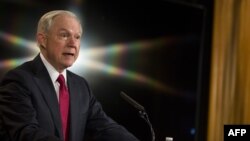 U.S. Attorney General Jeff Sessions delivers remarks at the Justice Department's 2017 African American History Month Observation at the Department of Justice, Feb. 28, 2017, in Washington, D.C.