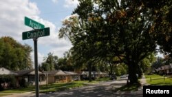 FILE - A quiet street is seen in Livonia, Michigan, Oct. 9, 2019. Thirteen nuns from a Roman Catholic convent in Livonia have died from coronavirus since April 10, 2020.