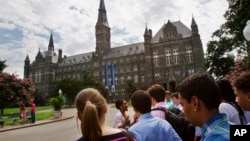 Vue sur l'université de Georgetown, à Washington DC, le 10 juillet 2013.