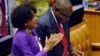 FILE: UCyril Ramaphosa loNkosazana Baleka Mbete edale lephalamende eCape Town, South Africa, Feb. 15, 2018.