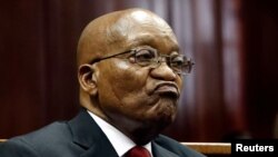 Jacob Zuma yahoze ari Perezida wa Afrika y'epfo yumvirijwe na sentare y'i KwaZulu-Natal, i Durban, Afrika y'Epfo, itariki 6/04/2018.