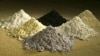 Rare earth oxides from top center clockwise: praseodymium, cerium, lanthanum, neodymium, samarium, and gadoliniun