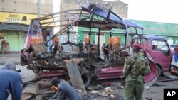 Ledakan bom dalam sebuah bus di Nairobi, Kenya, menewaskan sedikitnya tujuh orang dan melukai 29 lainnya (AP Photo).