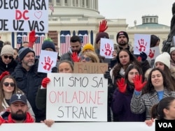 Skup podrške studentima na Kapitolu u Vašingtonu 26. januar 2025. (Foto: VOA/Jovana Đurović)