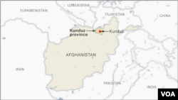 Letak provinsi Kunduz, Afghanistan.