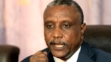 FILE - Yasir Arman speaks during joint news conference in Khartoum, Dec. 22, 2010.