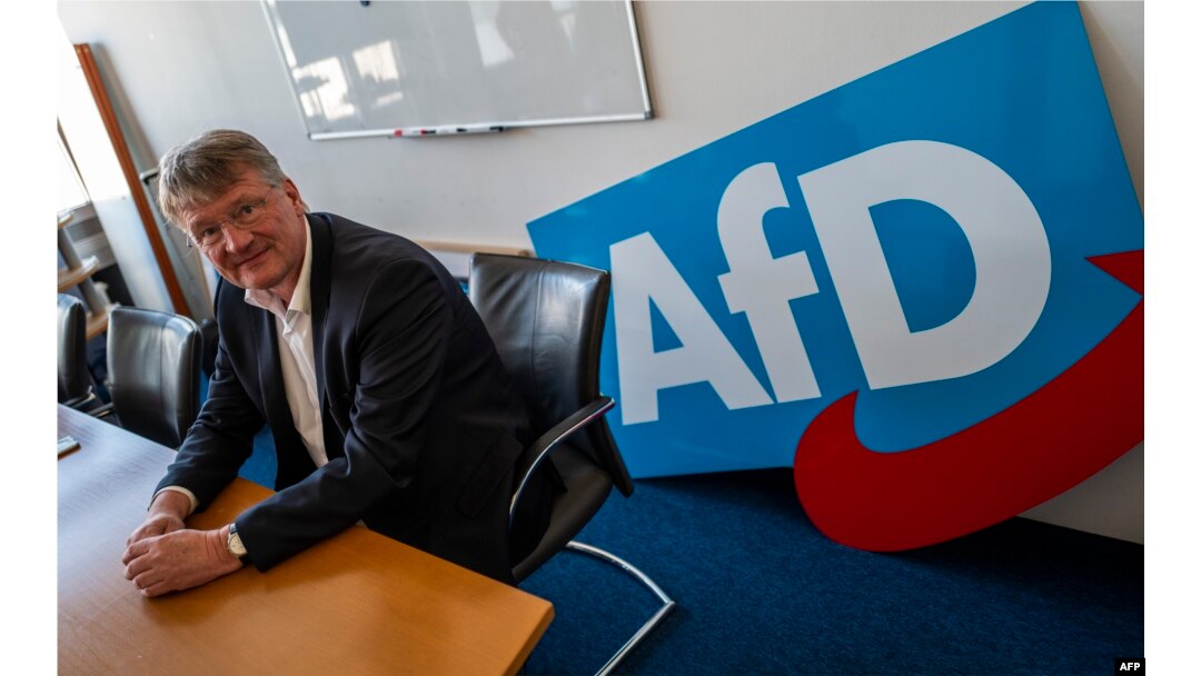 FILE - Co-leader of the Alternative for Germany (AfD) far-right party Joerg Meuthen is pictured in Berlin, March 25, 2019, prior to an interview.