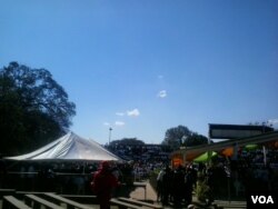 Some of the people who were at the rally at Stanley Square in Makokoba.