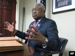 FILE - U.S. Rep. James Clyburn, D-S.C., talks to reporters, April 2, 2015, in Columbia, S.C. Clyburn noted Tuesday that if engagement with Cuba had not brought about sudden change, neither did decades of isolation.