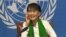 民主领袖昂山素季在展开里程碑式的欧洲之行之际，向国际劳工组织发表演说