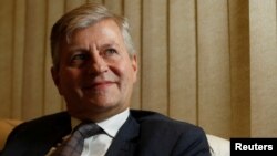 FILE - Jean-Pierre Lacroix, U.N. undersecretary-general for peacekeeping operations, sits for an interview with Reuters in Brasilia, Brazil, Nov. 27, 2017. 