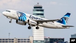 FILE - EgyptAir Airbus A320 takes off.