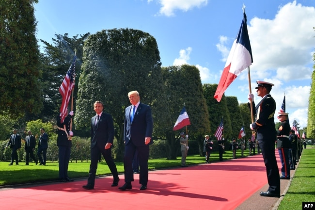 El presidente de Francia, Emmanuel Macron, y el de Estados Unidos, Donald Trump, acudirán a la playa de Omaha el jueves 6 de junio de 2019.