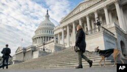 FILE - The Dome of the US Capitol building is visible on the morning of the State of the Union, Feb. 5, 2019.