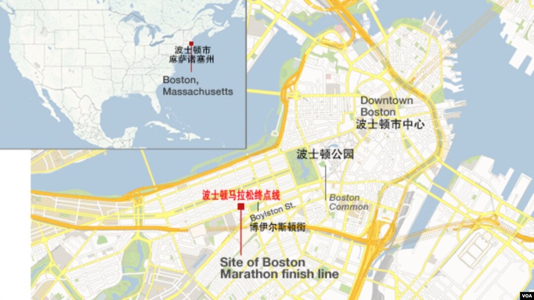 波士顿马拉松赛地图