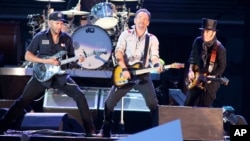 Bruce Springsteen and The E Street Band perform in concert during their "High Hopes Tour" at Hershey Stadium on May 14, 2014, in Hershey, Pa. (Photo by Owen Sweeney/Invision/AP)