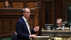 Sekretari i Jashtëm Dominic Raab duke folur në parlament