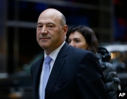 FILE - Then-Goldman Sachs Chief Operating Officer Gary Cohn leaves Trump Tower in New York, Dec. 13, 2016.